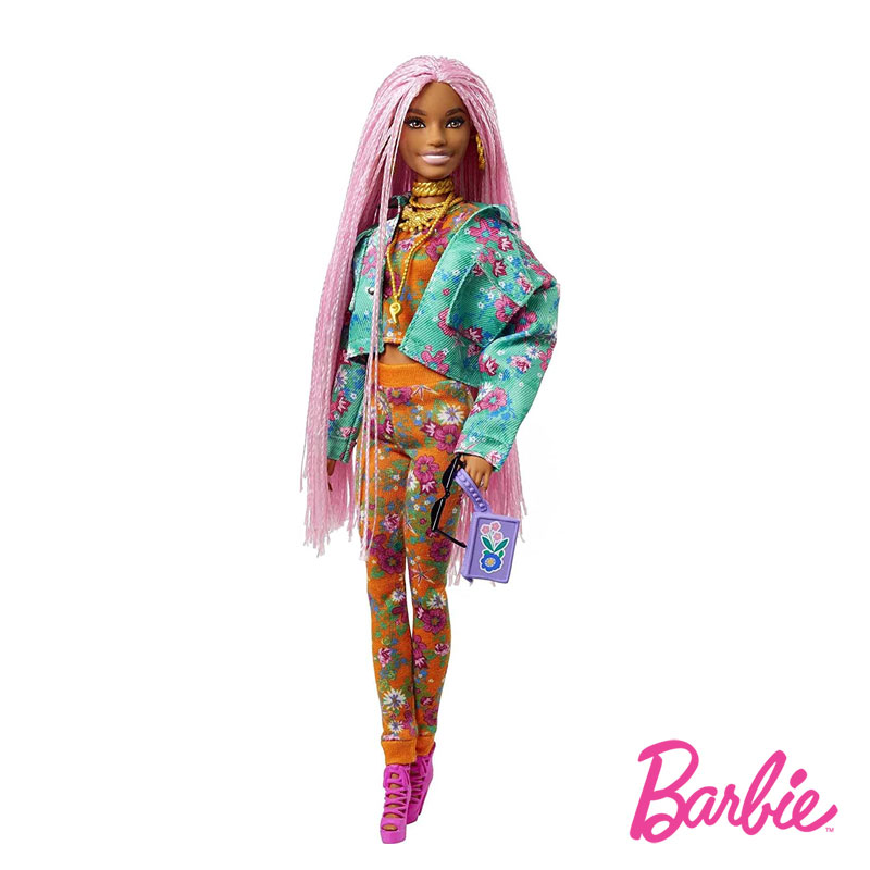 Boneca Barbie - Extra - Barbie Com Saia e Bolsa Roxa - Mattel