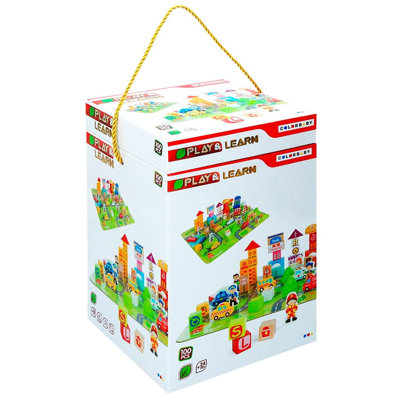 Conjunto Blocos Cidade em Madeira - 100 peças, Mini Cientista Brinquedos -  Brinquedos Educativos e Criativos