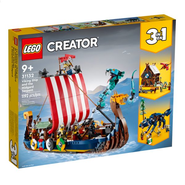 LEGO Creator – Barco Viking e Serpente de Midgard 31132 Autobrinca Online www.autobrinca.com