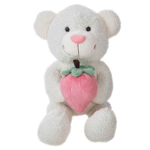 Urso Peluche c/ Morango Branco 110cm Autobrinca Online